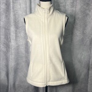 Exertek Cream Fleece Full Zip Vest with Pockets - Medium